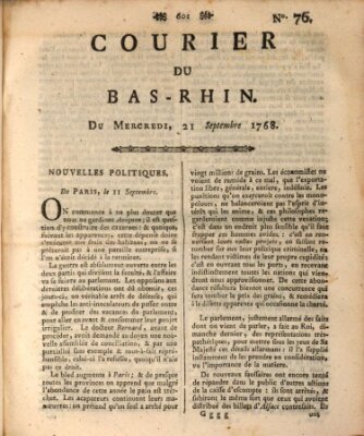 Courier du Bas-Rhin Mittwoch 21. September 1768