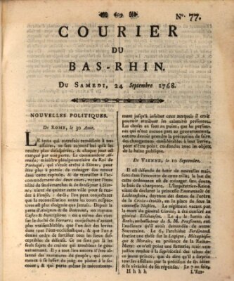 Courier du Bas-Rhin Samstag 24. September 1768