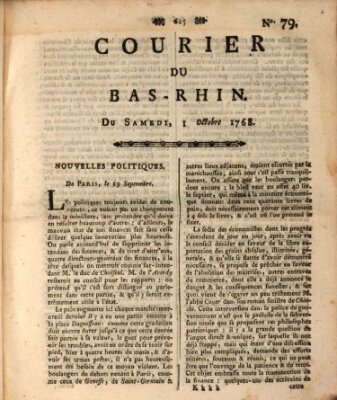 Courier du Bas-Rhin Samstag 1. Oktober 1768