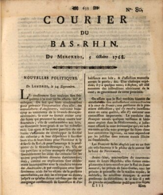 Courier du Bas-Rhin Mittwoch 5. Oktober 1768