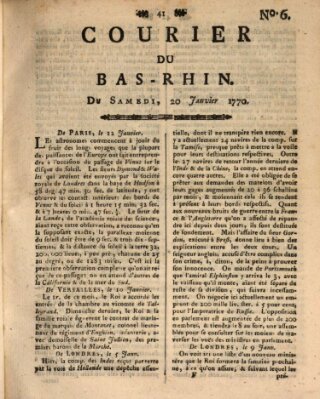 Courier du Bas-Rhin Samstag 20. Januar 1770