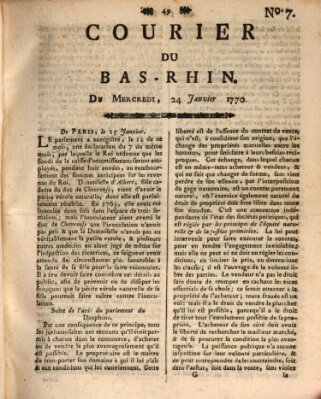 Courier du Bas-Rhin Mittwoch 24. Januar 1770