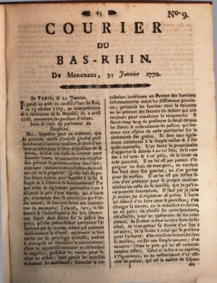 Courier du Bas-Rhin Mittwoch 31. Januar 1770