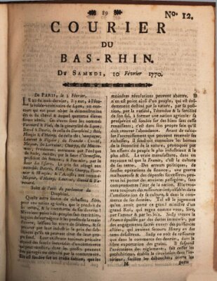 Courier du Bas-Rhin Samstag 10. Februar 1770