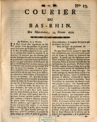 Courier du Bas-Rhin Mittwoch 14. Februar 1770