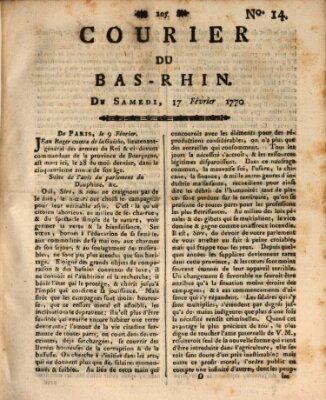 Courier du Bas-Rhin Samstag 17. Februar 1770