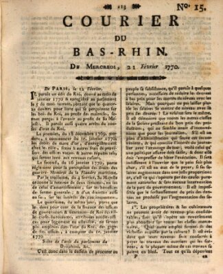 Courier du Bas-Rhin Mittwoch 21. Februar 1770