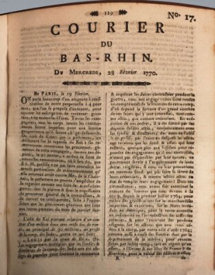 Courier du Bas-Rhin Mittwoch 28. Februar 1770