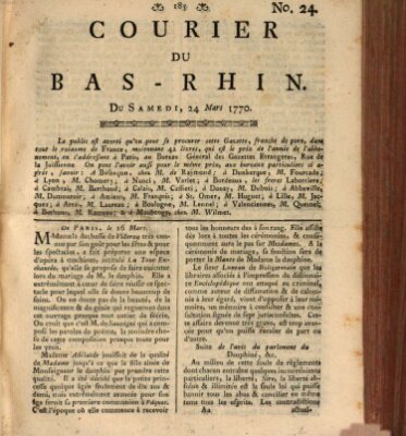 Courier du Bas-Rhin Samstag 24. März 1770