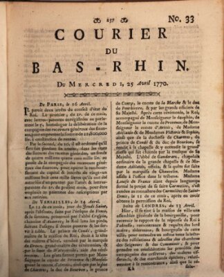 Courier du Bas-Rhin Mittwoch 25. April 1770