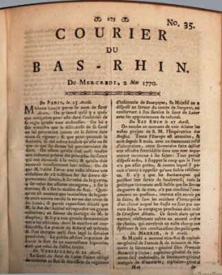 Courier du Bas-Rhin Mittwoch 2. Mai 1770