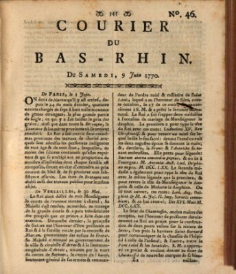 Courier du Bas-Rhin Samstag 9. Juni 1770