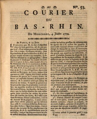 Courier du Bas-Rhin Mittwoch 4. Juli 1770