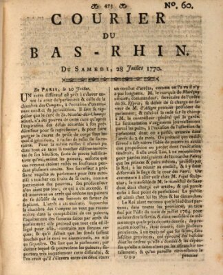 Courier du Bas-Rhin Samstag 28. Juli 1770