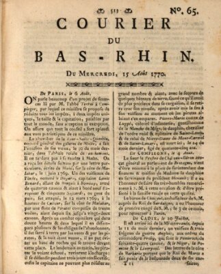 Courier du Bas-Rhin Mittwoch 15. August 1770