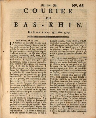 Courier du Bas-Rhin Samstag 18. August 1770