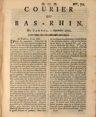 Courier du Bas-Rhin Samstag 1. September 1770