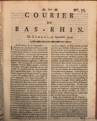 Courier du Bas-Rhin Samstag 29. September 1770