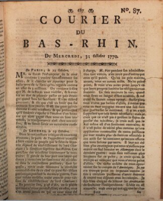 Courier du Bas-Rhin Mittwoch 31. Oktober 1770