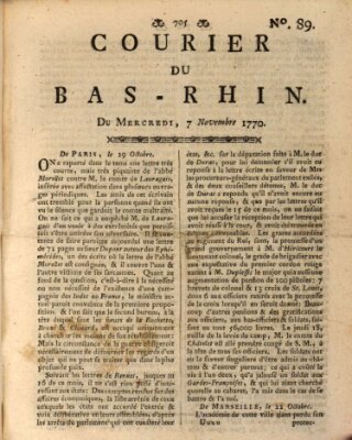 Courier du Bas-Rhin Mittwoch 7. November 1770