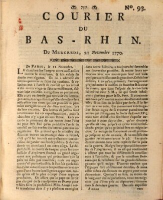 Courier du Bas-Rhin Mittwoch 21. November 1770