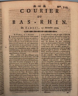 Courier du Bas-Rhin Samstag 15. Dezember 1770