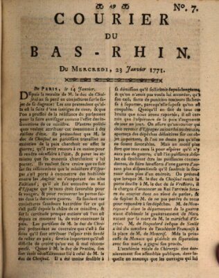 Courier du Bas-Rhin Mittwoch 23. Januar 1771