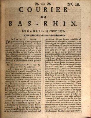 Courier du Bas-Rhin Samstag 23. Februar 1771