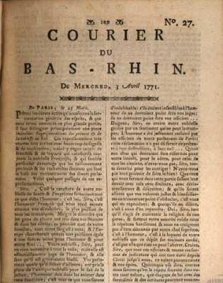 Courier du Bas-Rhin Mittwoch 3. April 1771