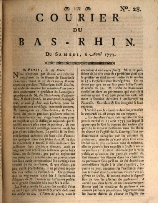 Courier du Bas-Rhin Samstag 6. April 1771