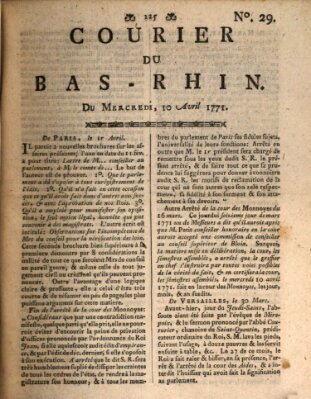 Courier du Bas-Rhin Mittwoch 10. April 1771