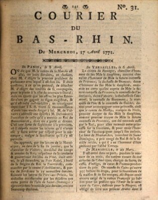 Courier du Bas-Rhin Mittwoch 17. April 1771