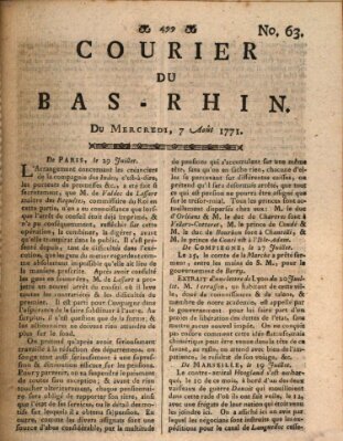 Courier du Bas-Rhin Mittwoch 7. August 1771