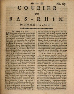 Courier du Bas-Rhin Mittwoch 14. August 1771