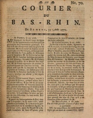 Courier du Bas-Rhin Samstag 31. August 1771