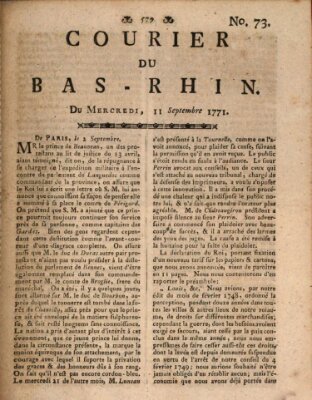 Courier du Bas-Rhin Mittwoch 11. September 1771