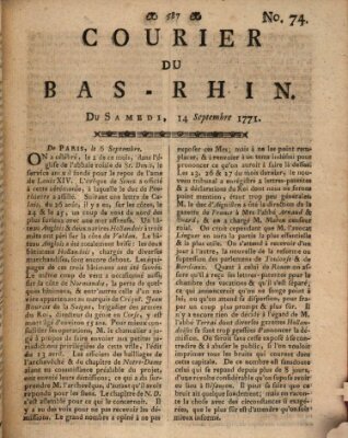 Courier du Bas-Rhin Samstag 14. September 1771