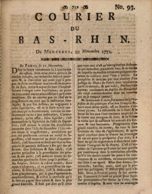 Courier du Bas-Rhin Mittwoch 20. November 1771