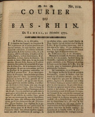 Courier du Bas-Rhin Samstag 21. Dezember 1771