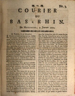 Courier du Bas-Rhin Mittwoch 8. Januar 1772