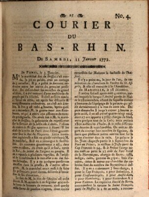 Courier du Bas-Rhin Samstag 11. Januar 1772