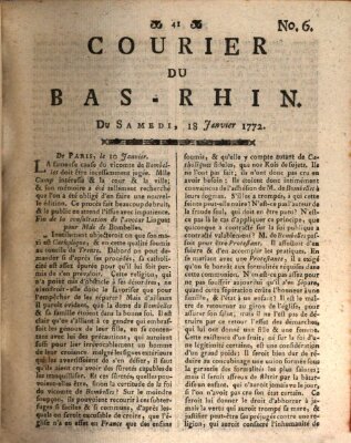 Courier du Bas-Rhin Samstag 18. Januar 1772