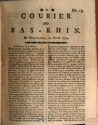 Courier du Bas-Rhin Mittwoch 12. Februar 1772