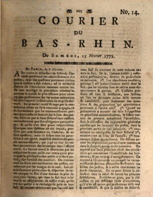 Courier du Bas-Rhin Samstag 15. Februar 1772