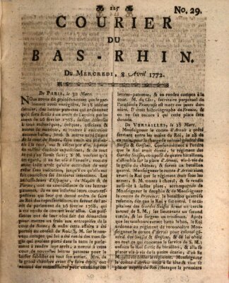 Courier du Bas-Rhin Mittwoch 8. April 1772