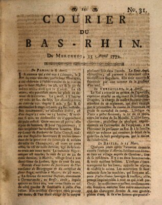 Courier du Bas-Rhin Mittwoch 15. April 1772