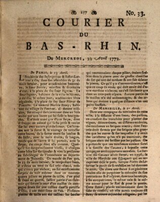 Courier du Bas-Rhin Mittwoch 22. April 1772