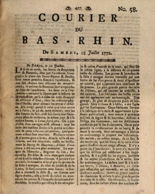 Courier du Bas-Rhin Samstag 18. Juli 1772