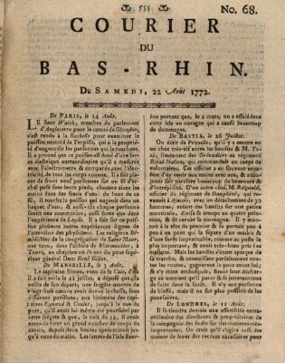 Courier du Bas-Rhin Samstag 22. August 1772