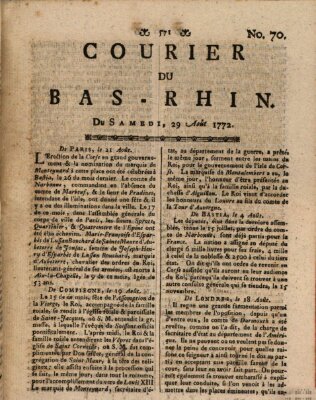 Courier du Bas-Rhin Samstag 29. August 1772